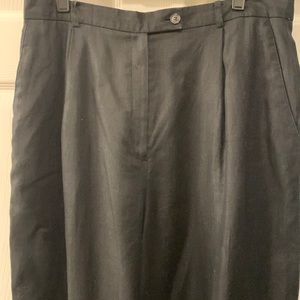 PRESTON & YORK BLACK LINEN/LINED DRESS/CAREER PANT SZ 16 PLEATED/LOOPS/POCKETS